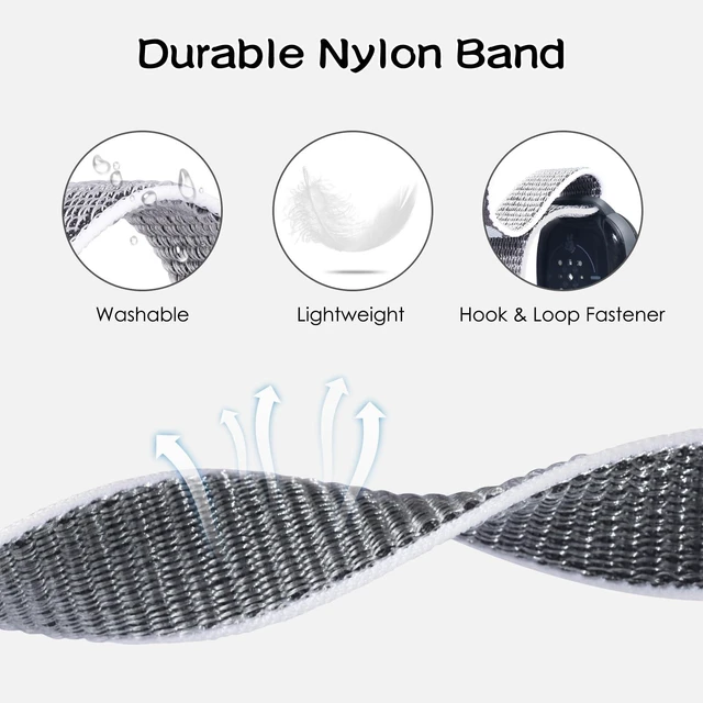 Alt view image 4 of 7 - Nylon Band & Case Compatible with Fitbit Ace LTE, Breathable Braided Wristband Soft Sport Loop Replacement Strap for Google Ace LTE