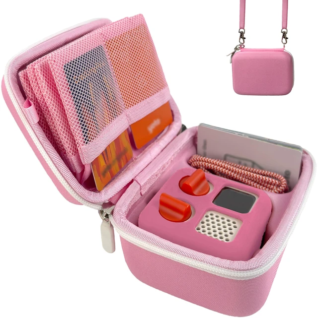 Main image of Hard Travel Case Compatible with Yoto MiniKids Audio & Music Player,Yoto Card Holder Bag with Adjustable Shoulder Strap for Up to 36 Audiobook Cards,Childrens Mini Player. (Pink)