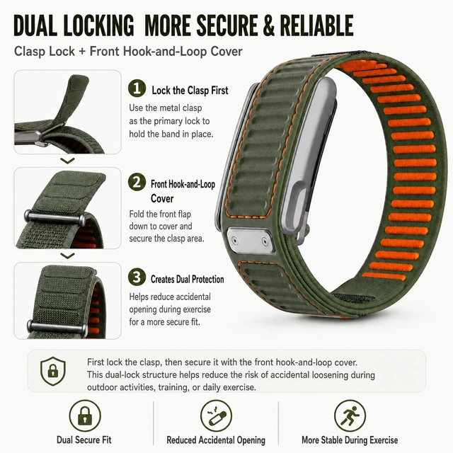 Alt view image 2 of 6 - Compatible with WHOOP 5.0/MG Navigator Replacement Band, Heavy-Duty Rugged Nylon Velcro Strap, Abrasion & Weather Resistant, Secure Fit for Sport & Daily Wear Not Compatible with WHOOP 4.0