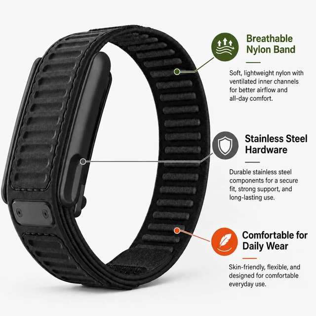 Alt view image 3 of 6 - Compatible with WHOOP 5.0/MG Navigator Replacement Band, Heavy-Duty Rugged Nylon Velcro Strap, Abrasion & Weather Resistant, Secure Fit for Sport & Daily Wear Not Compatible with WHOOP 4.0