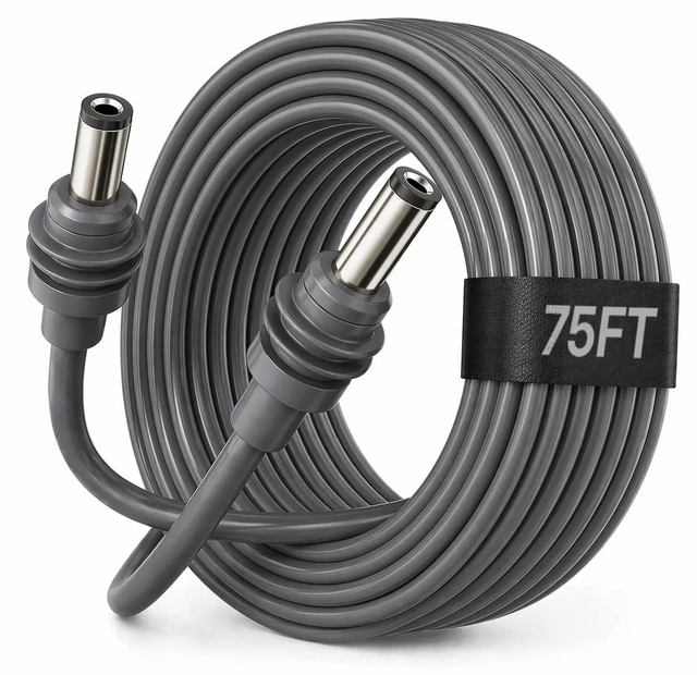 Main image of Starlink Mini Power Cable 75FT/23M, DC5521 Male to Male DC to DC Replacement Cord, 18AWG Waterproof Mating Power Cable for Starlink Mini RV, Camping, Van, Off-Grid Outdoor Setup