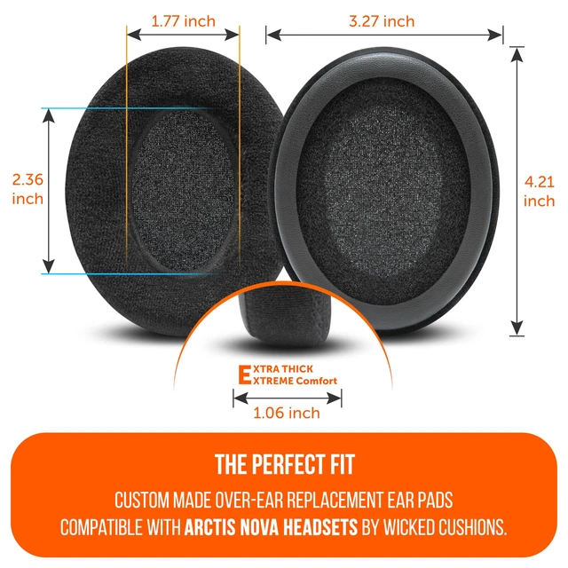 Alt view image 6 of 7 - StealthZ Arctis Nova - FPS Earpads for SteelSeries Arctis Nova Made by Wicked Cushions & GadgetryTech Does Not Fit Nova Pro Wireless Sound Precision & Comfort for FPS Games Black