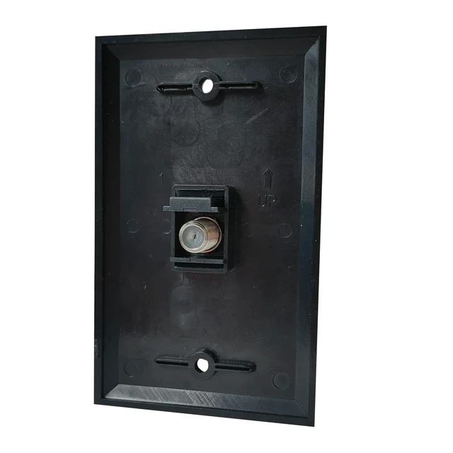 Alt view image 2 of 4 - Coax Cable Wall Plate Grossy Black - 1 Port Coaxial TV Outlet Cover Plate 1 Gang for Cable TV/Antenna(2-Pack)