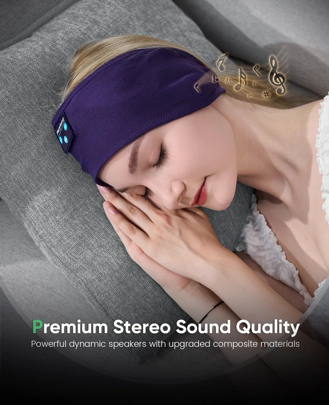Alt view image 7 of 7 - Sleep Headphones Sleeping Bluetooth Headband, Soft Headphone Band with Ultra-Thin Speakers Perfect for Side Sleepers, Running, Workout, Jogging, Yoga, Insomnia Cool Gadgets