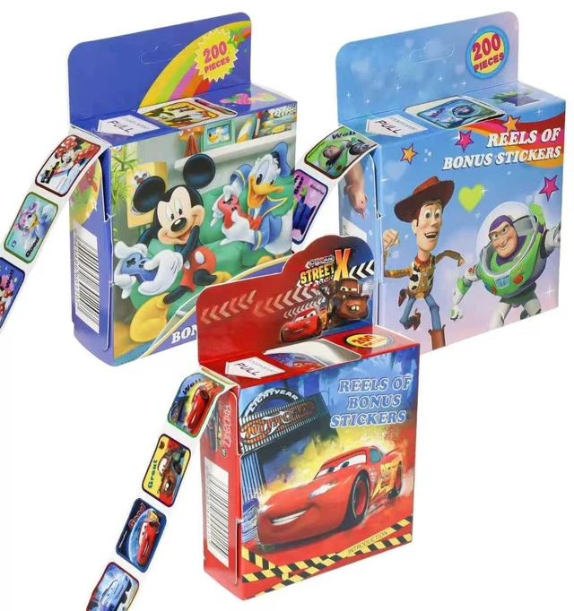 Main image of 600 Pcs Roll Kids Sticker, 3 Pack in 30 Designs,1-1/2 Inch Self Adhesive Label Cartoon Stickers for Kids Teacher (Cartoon)