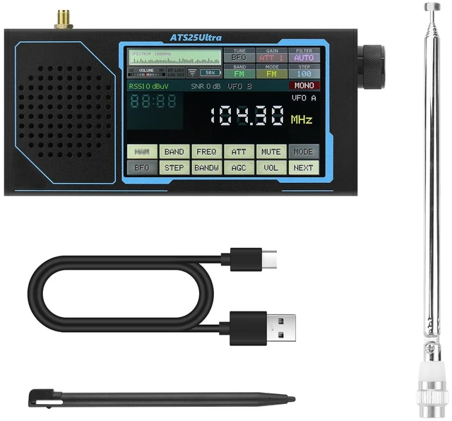 Main image of ATS25 Ultra Portable 4 Touchscreen Audio Receiver with Multi-Mode Playback, USB & AUX Input, Visual Level Display