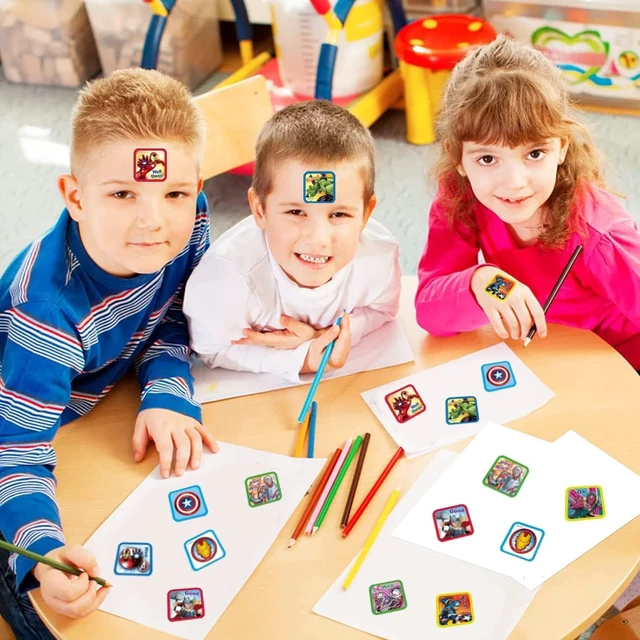 Alt view image 3 of 6 - 600 Pcs Roll Kids Sticker, 3 Pack in 30 Designs,1-1/2 Inch Self Adhesive Label Cartoon Stickers for Kids Teacher (Cartoon)
