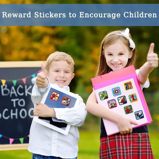 Alt view image 5 of 6 - 600 Pcs Roll Kids Sticker, 3 Pack in 30 Designs,1-1/2 Inch Self Adhesive Label Cartoon Stickers for Kids Teacher (Cartoon)