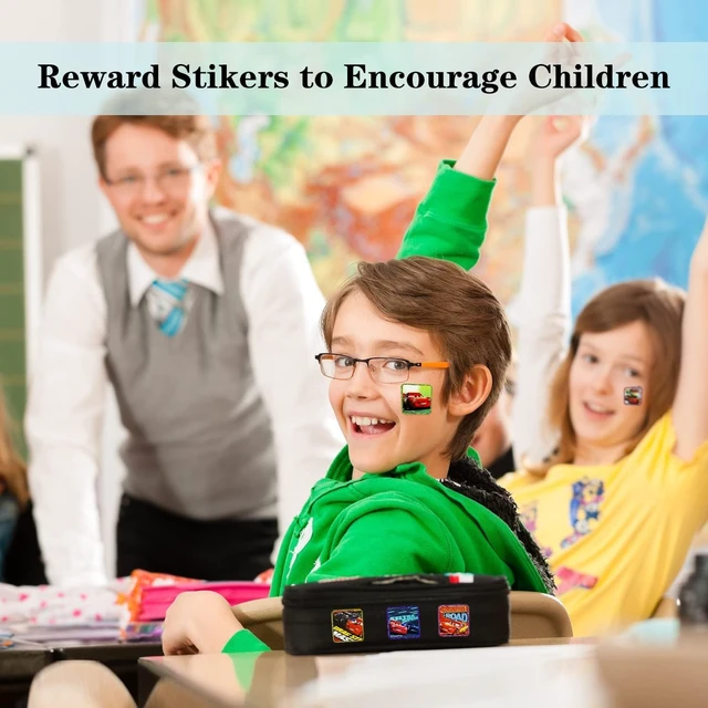 Alt view image 2 of 6 - 600 Pcs Roll Kids Sticker, 3 Pack in 30 Designs,1-1/2 Inch Self Adhesive Label Cartoon Stickers for Kids Teacher (Cartoon)