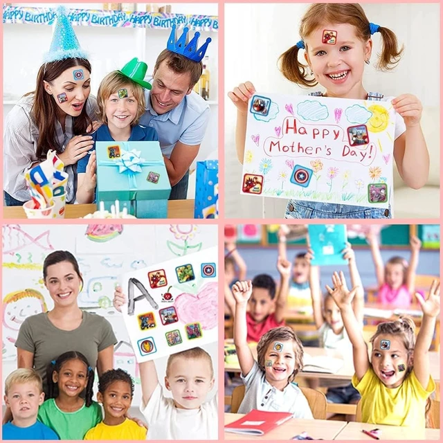 Alt view image 4 of 6 - 600 Pcs Roll Kids Sticker, 3 Pack in 30 Designs,1-1/2 Inch Self Adhesive Label Cartoon Stickers for Kids Teacher (Cartoon)