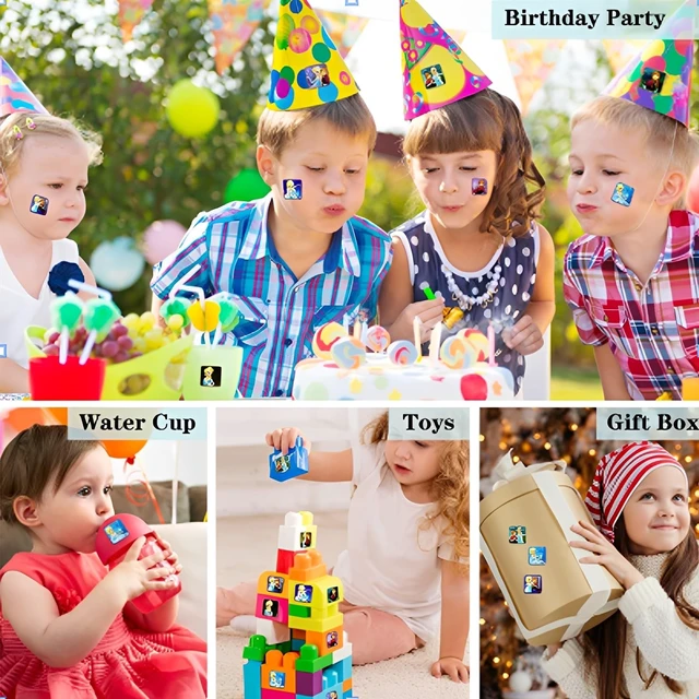 Alt view image 6 of 6 - 600 Pcs Roll Kids Sticker, 3 Pack in 30 Designs,1-1/2 Inch Self Adhesive Label Cartoon Stickers for Kids Teacher (Cartoon)