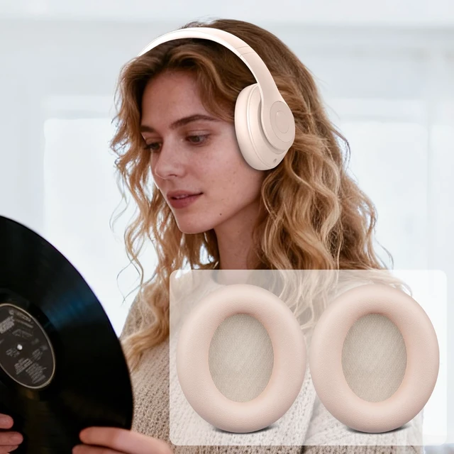 Alt view image 5 of 7 - Replacement Earpads for Beats Studio Pro Wireless Noise Cancelling Headphones, Cushions Ear Pads with Soft Protein Leather, Noise Isolation Foam - Moon
