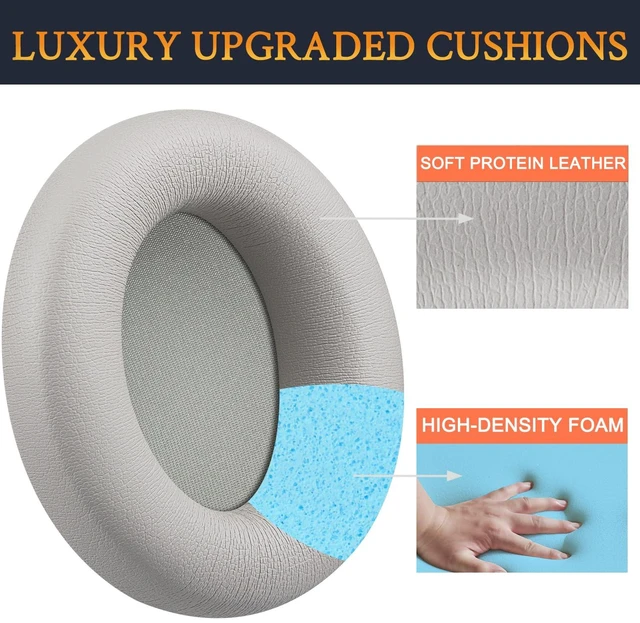 Alt view image 7 of 7 - Replacement Earpads for Beats Studio Pro Wireless Noise Cancelling Headphones, Cushions Ear Pads with Soft Protein Leather, Noise Isolation Foam - Sandstone