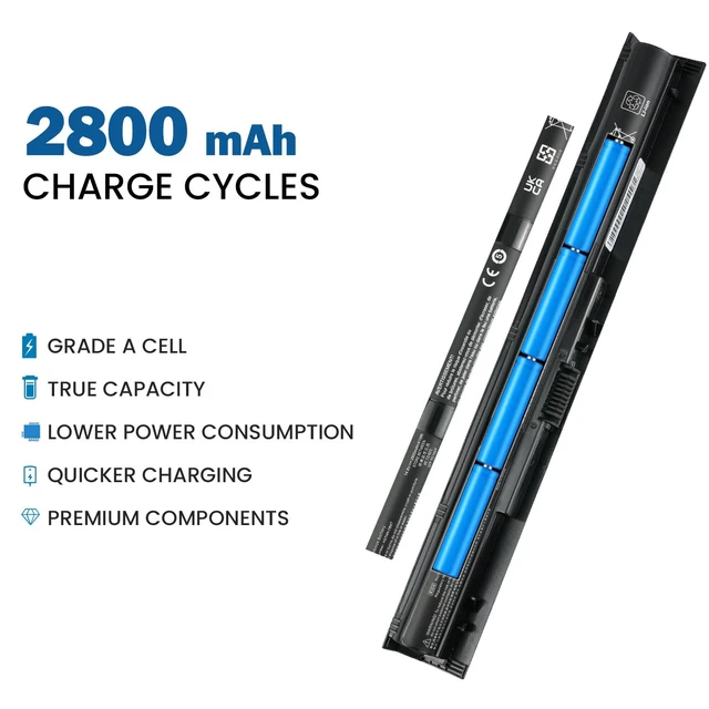 Alt view image 3 of 7 - 800049-001 KI04 Battery for HP Pavilion 15-ab 15-an 15t-ab100 17-g 14.8V 2800mAh 41Wh for 17t-g100 17t-s100 cto Series K104 800010-421 TPN-Q160 TPN-Q158 TPN-159 TPN-Q161 TPN-Q162 15-ab143cl