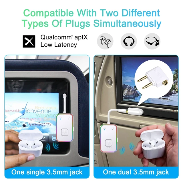 Alt view image 3 of 6 - Bluetooth Transmitter for Airplane (Silver)