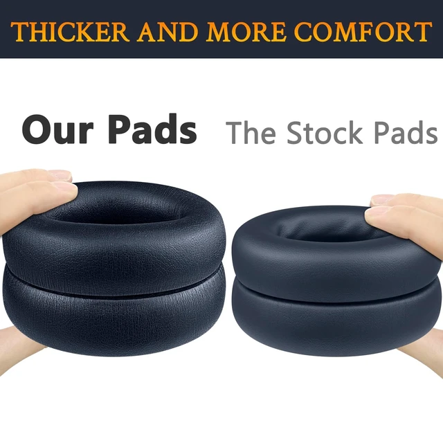 Alt view image 4 of 7 - Replacement Earpads for Beats Studio Pro Wireless Noise Cancelling Headphones, Cushions Ear Pads with Soft Protein Leather, Noise Isolation Foam - Navy Blue