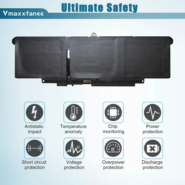 Alt view image 4 of 7 - 57Wh 66DWX Laptop Battery Replacement for Dell Latitude 7640 7650 7340 7350 7440 7450 Series Notebook WW8N8 00HYH8 0HYH8 086D0Y 86D0Y 0CTJJ6 11.4V 4878mAh