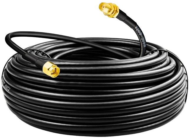 Main image of SMA Coaxial Cable Upgraded 49.2Ft SMA Male to SMA Female Coax Cable LMR200 Equivalent SMA WiFi Extension Low Loss for WiFi Router, 3G 4G 5G LTE Antenna, Better Than RG58
