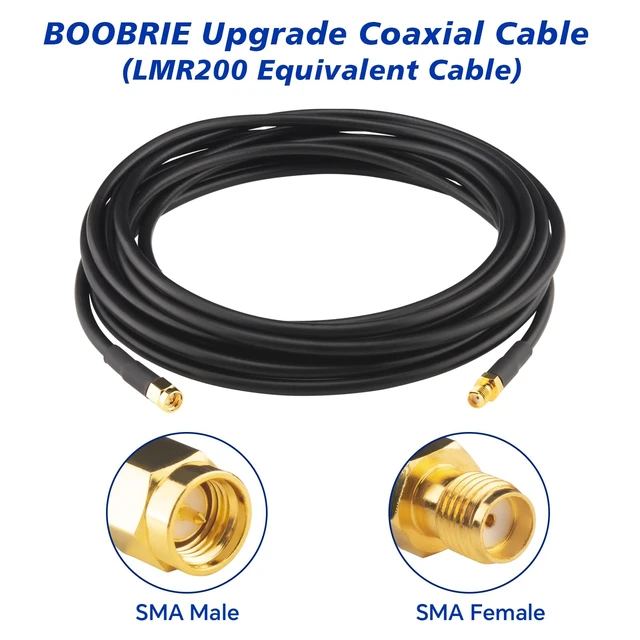 Alt view image 2 of 7 - SMA Coaxial Cable Upgraded 49.2Ft SMA Male to SMA Female Coax Cable LMR200 Equivalent SMA WiFi Extension Low Loss for WiFi Router, 3G 4G 5G LTE Antenna, Better Than RG58