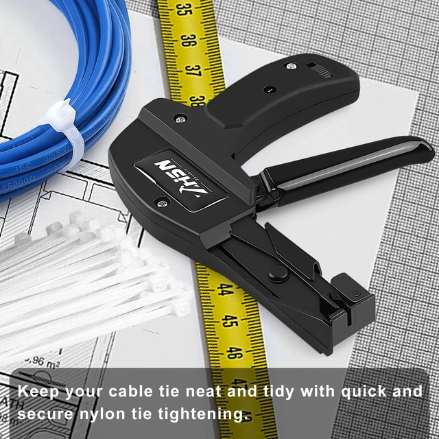 Alt view image 5 of 7 - Fastening Tie Wrap Gun with Adjustable Tension and Built-In Flush Cutter for 0.09-0.19 inch Nylon Cable Tie Tightening - Professional Grade Cable Zip Tie Tool