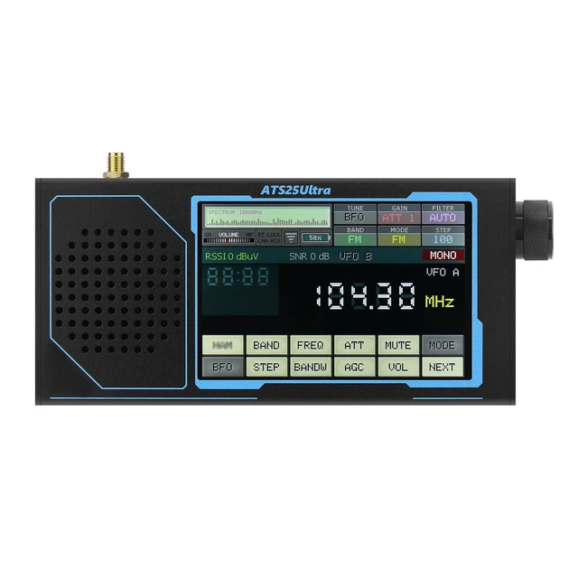 Alt view image 6 of 7 - ATS25 Ultra Portable 4 Touchscreen Audio Receiver with Multi-Mode Playback, USB & AUX Input, Visual Level Display