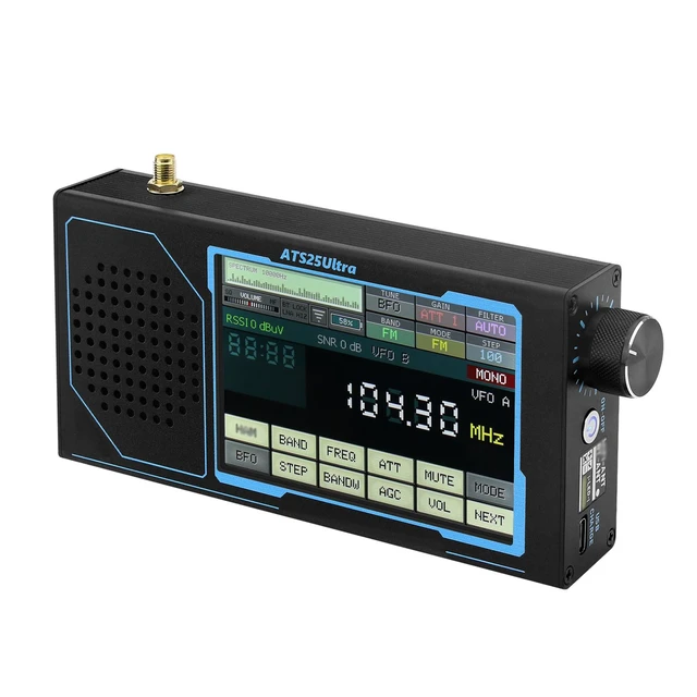 Alt view image 7 of 7 - ATS25 Ultra Portable 4 Touchscreen Audio Receiver with Multi-Mode Playback, USB & AUX Input, Visual Level Display