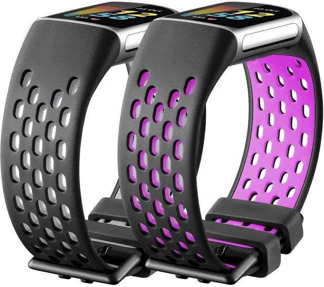 Main image of Sport Band Compatible for Fitbit Charge 5/Charge 6 Bands Women Men, Soft and Breathable Wrist Band Replacement Bracelet for Fitbit Charge 5/Charge 6 Bands Advanced Fitness Tracker Accessories