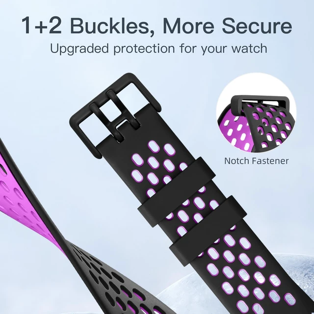 Alt view image 3 of 7 - Sport Band Compatible for Fitbit Charge 5/Charge 6 Bands Women Men, Soft and Breathable Wrist Band Replacement Bracelet for Fitbit Charge 5/Charge 6 Bands Advanced Fitness Tracker Accessories