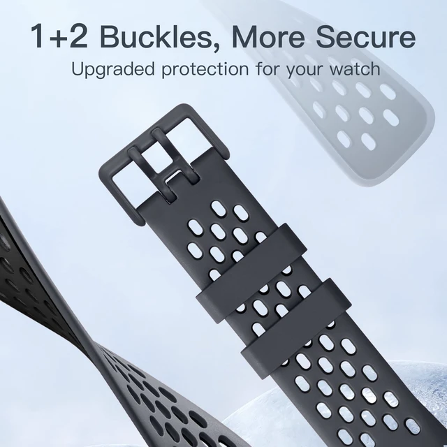 Alt view image 3 of 7 - Sport Band Compatible for Fitbit Charge 5/Charge 6 Bands Women Men, Soft and Breathable Wrist Band Replacement Bracelet for Fitbit Charge 5/Charge 6 Bands Advanced Fitness Tracker Accessories