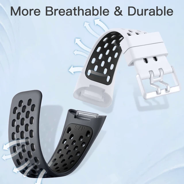 Alt view image 2 of 7 - Sport Band Compatible for Fitbit Charge 5/Charge 6 Bands Women Men, Soft and Breathable Wrist Band Replacement Bracelet for Fitbit Charge 5/Charge 6 Bands Advanced Fitness Tracker Accessories