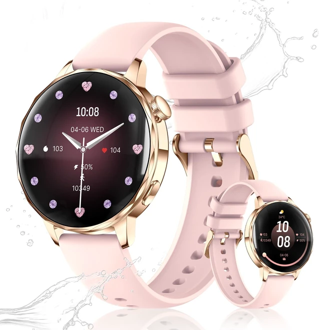 Main image of Smart Watches for Women, IP68 Waterproof Fitness Tracker, Answer/Make Calls, 100+ Sport Modes, Heart Rate/Sleep/Steps Monitor for Android Phones and iPhone