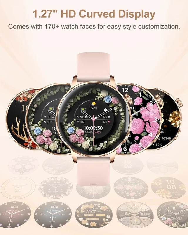 Alt view image 6 of 7 - Smart Watches for Women, IP68 Waterproof Fitness Tracker, Answer/Make Calls, 100+ Sport Modes, Heart Rate/Sleep/Steps Monitor for Android Phones and iPhone
