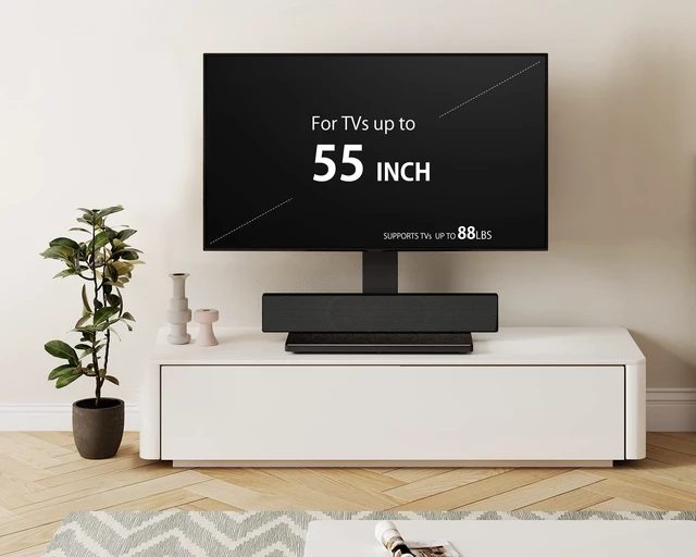Alt view image 7 of 7 - Universal TV Mount Stand Table Top TV Stand for 27-55 inch TVS Height Adjustable TV Stand Mount, Glass Base, Black