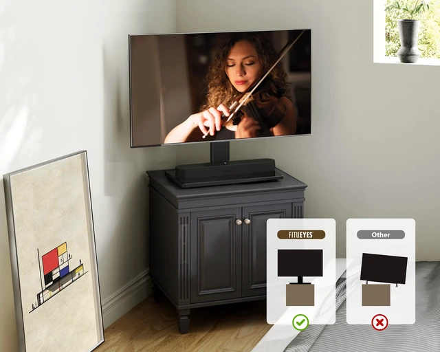 Alt view image 6 of 7 - Universal TV Mount Stand Table Top TV Stand for 27-55 inch TVS Height Adjustable TV Stand Mount, Glass Base, Black