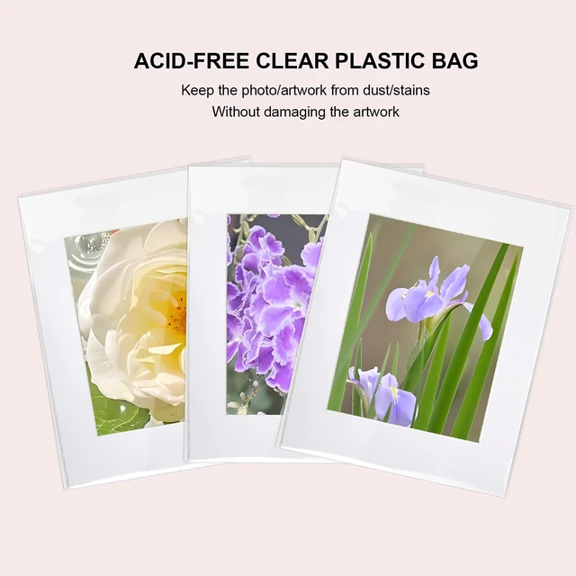 Alt view image 3 of 7 - 100 Pcs Clear Cellophane Bags 12x12 Self Sealing Crystal Sleeves for Print 12-2/5" x 12-2/5" OPP Storage Bag for 12X12 Art Prints/Pictures/Photos/Framing Mat Mattes