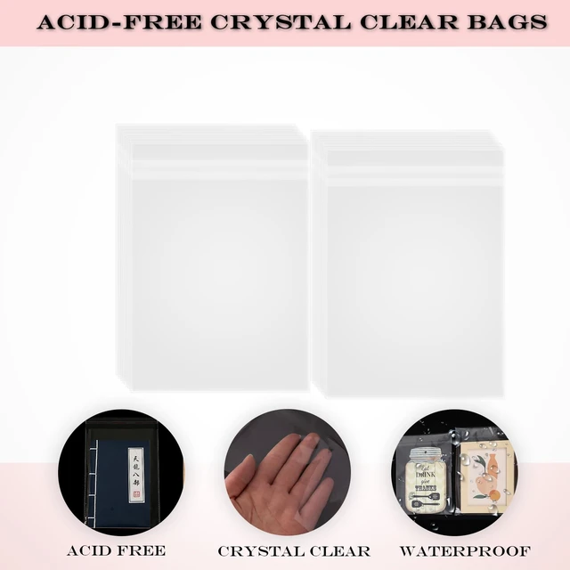 Alt view image 4 of 7 - 100 Pcs Clear Cellophane Bags 12x12 Self Sealing Crystal Sleeves for Print 12-2/5" x 12-2/5" OPP Storage Bag for 12X12 Art Prints/Pictures/Photos/Framing Mat Mattes