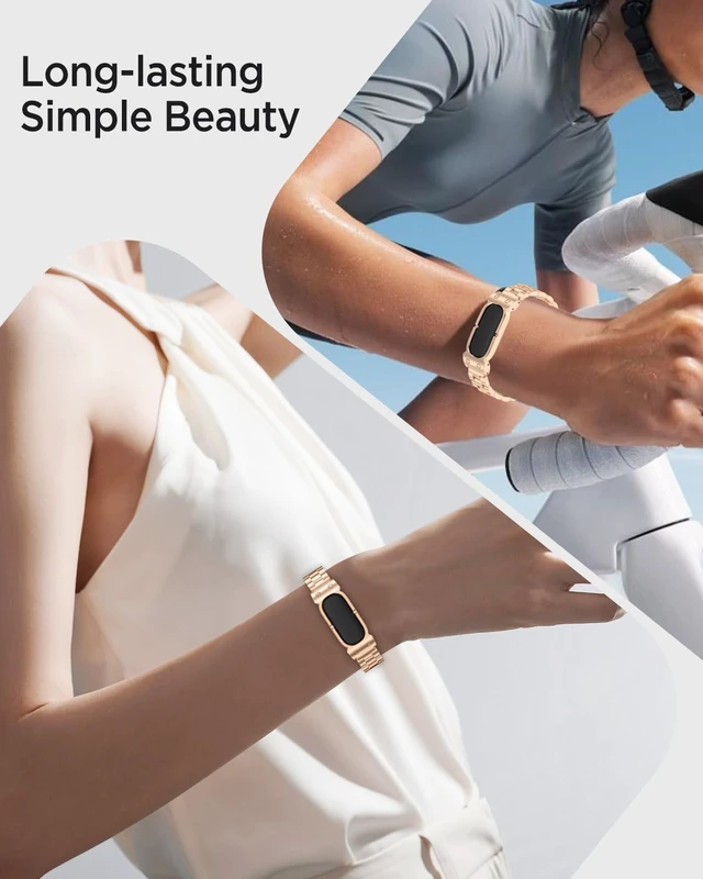 Alt view image 7 of 7 - Metal Band for Google Fitbit Air Band, Rugged Stainless Steel Replacement Strap Elegant Luxury Business Classy Adjustable Wristband Bracelet for Fitbit Air for Men Women