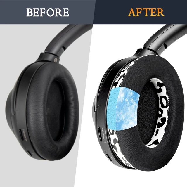 Alt view image 4 of 7 - Cooling-Gel Replacement Earpads for Sony WH-1000XM3 (WH1000XM3) Over-Ear Headphones, Ear Pads Cushions with High-Density Noise Isolation Foam, Added Thickness - Snow Leopard