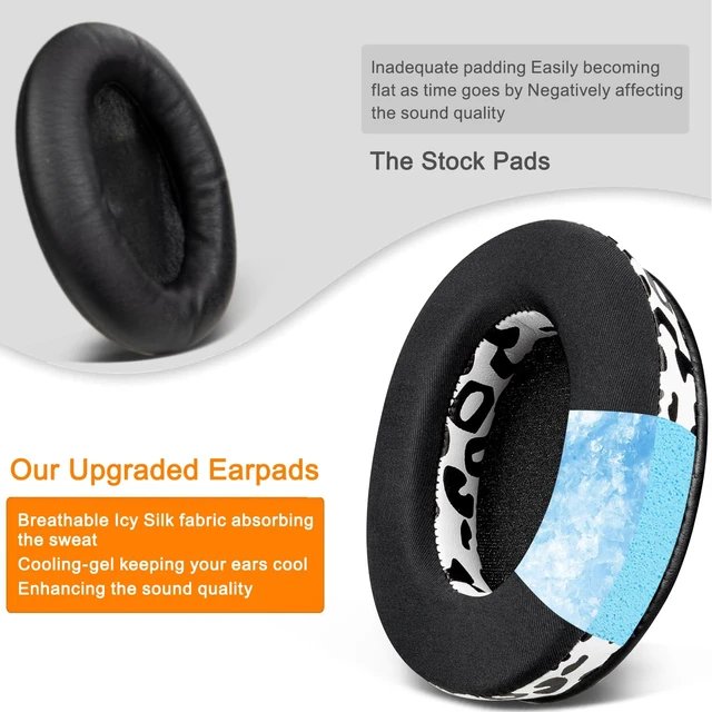 Alt view image 6 of 7 - Cooling-Gel Replacement Earpads for Sony WH-1000XM3 (WH1000XM3) Over-Ear Headphones, Ear Pads Cushions with High-Density Noise Isolation Foam, Added Thickness - Snow Leopard