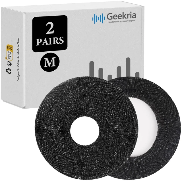 Main image of 2 Pairs Knit Headphones Ear Covers - Product Safety Certified - Washable & Stretchable Earcup Protectors for Over-Ear Headsets, Sweat Pads for Gym (Size M/Black Flowery Gray)