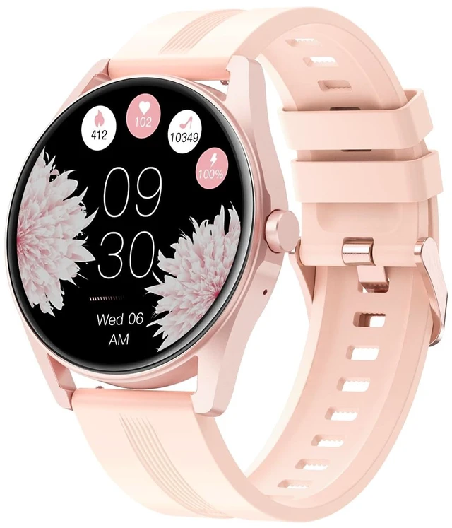Main image of Smart Watch for Women Answer/Make Calls for iPhone/Android Pink 1.4" HD Round Fitness Tracker Watch, Heart Rate/Sleep Monitor, Step/Calories Counter, Track 100+ Sport Types, IP68 Waterproof