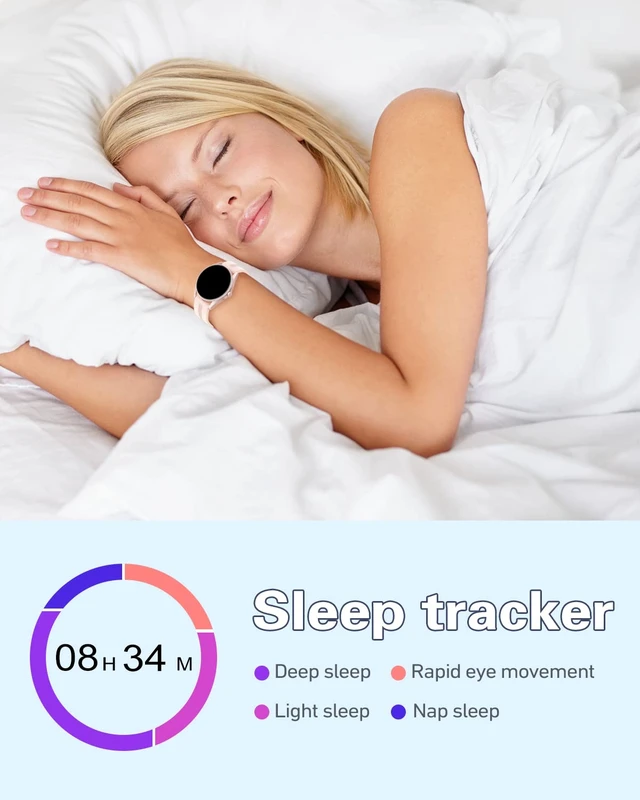 Alt view image 6 of 7 - Smart Watch for Women Answer/Make Calls for iPhone/Android Pink 1.4" HD Round Fitness Tracker Watch, Heart Rate/Sleep Monitor, Step/Calories Counter, Track 100+ Sport Types, IP68 Waterproof