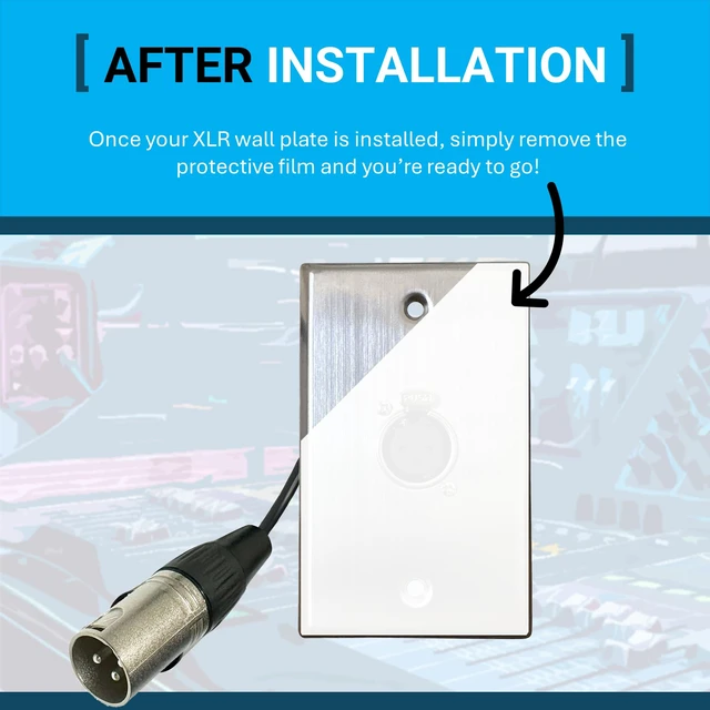 Alt view image 6 of 7 - 1 Port Stainless Steel XLR Wall Plate, Female to Male, Solderless No-Solder XLR Wall Plate with Female to Male Connectors for Pro Audio, Studio, Stage, Rack & In-Wall Installations