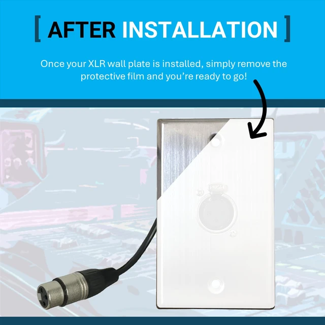 Alt view image 6 of 7 - 1 Port Stainless Steel XLR Wall Plate, Female to Female, Solderless No-Solder XLR Wall Plate with Female to Female Connectors for Pro Audio, Studio, Stage, Rack & In-Wall Installations