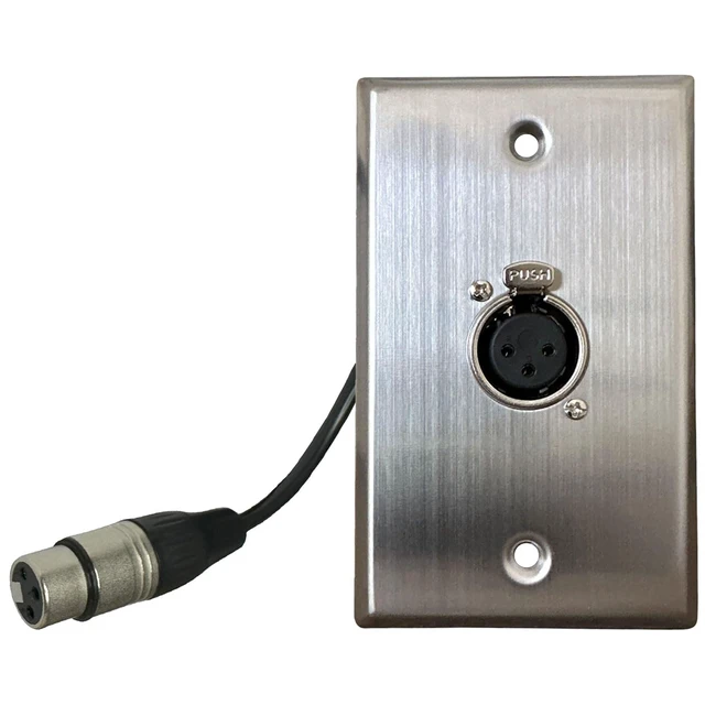 Alt view image 7 of 7 - 1 Port Stainless Steel XLR Wall Plate, Female to Female, Solderless No-Solder XLR Wall Plate with Female to Female Connectors for Pro Audio, Studio, Stage, Rack & In-Wall Installations