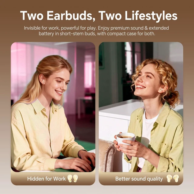 Alt view image 3 of 7 - Mini Invisible Small Earbuds Set Sleep Ear Buds Wireless Bluetooth for Small Ears Canals Side Sleepers Tiny Micro Low Profile Smallest Hidden Discreet Earbuds 2 Pack Headphones for Work