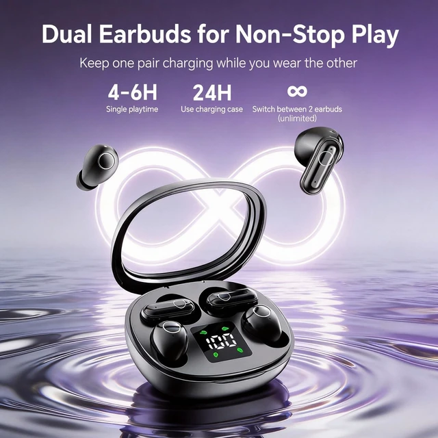 Alt view image 5 of 7 - Mini Invisible Small Earbuds Set Sleep Ear Buds Wireless Bluetooth for Small Ears Canals Side Sleepers Tiny Micro Low Profile Smallest Hidden Discreet Earbuds 2 Pack Headphones for Work