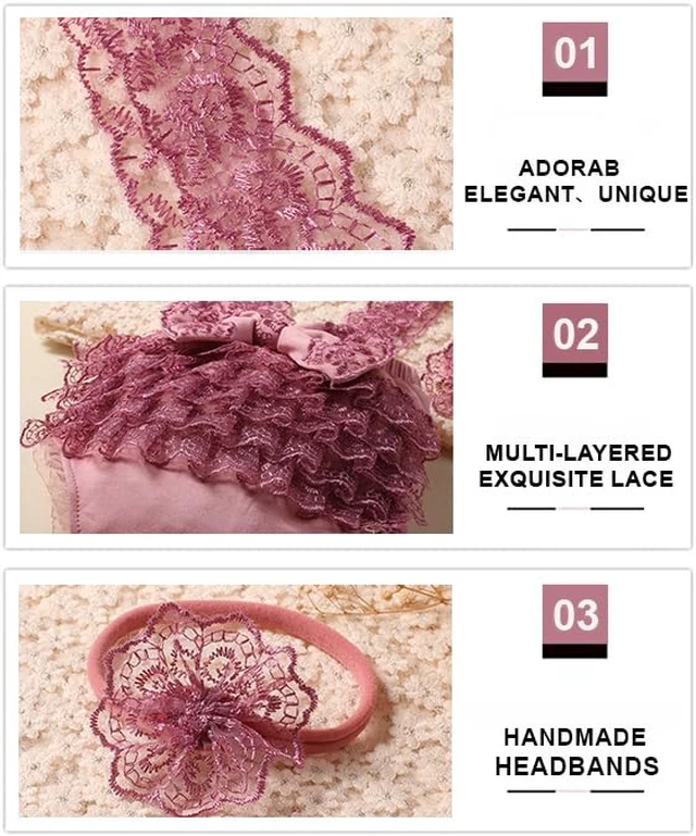 Alt view image 4 of 7 - Newborn Photography Outfits - Girl Props Lace Romper Baby Photo Shoot Outfits Girls Photo Props (Strap Style - Purple)