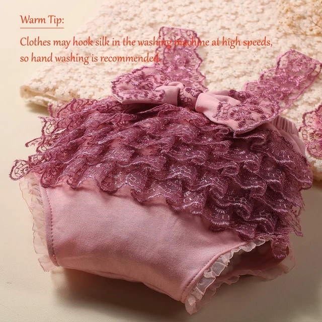 Alt view image 6 of 7 - Newborn Photography Outfits - Girl Props Lace Romper Baby Photo Shoot Outfits Girls Photo Props (Strap Style - Purple)