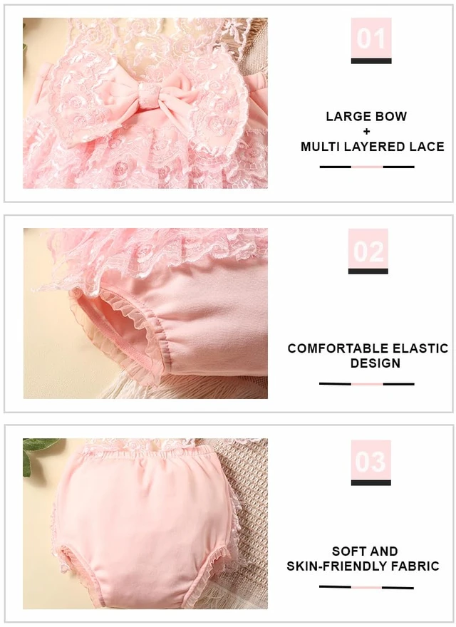 Alt view image 4 of 7 - Newborn Photography Outfits Girl Newborn Photography Props Lace Romper Baby Photo Shoot Outfits Girls Photo Props (Strap Style - Pink)